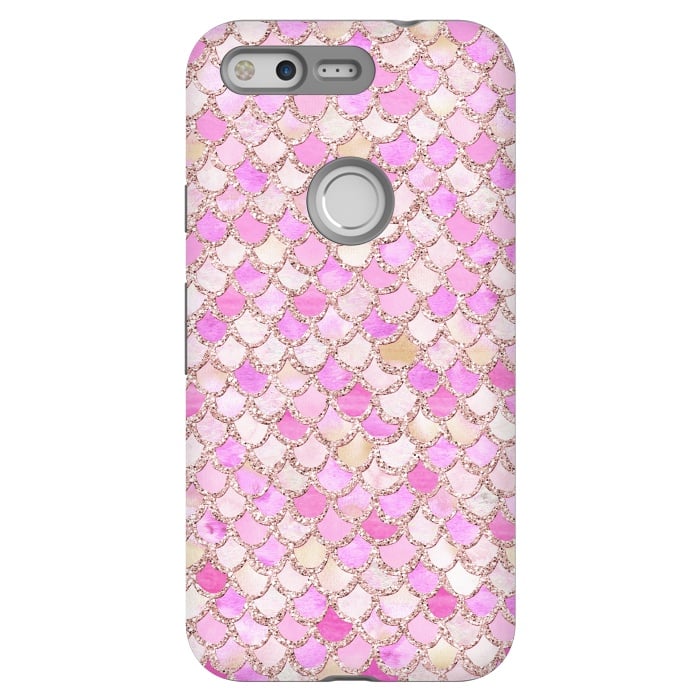 Pixel StrongFit Light Pink hand drawn mermaid scales by  Utart