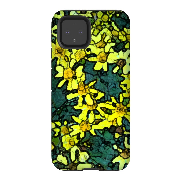 Pixel 4 StrongFit Yellow Daisies by Majoih