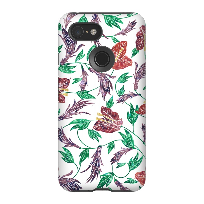 Pixel 3 StrongFit Tropical Flowers Pattern by Dushan Medich