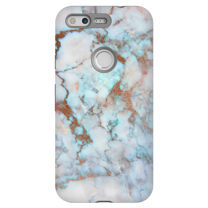 Pixel StrongFit White & Gold Faux Marble by Dushan Medich