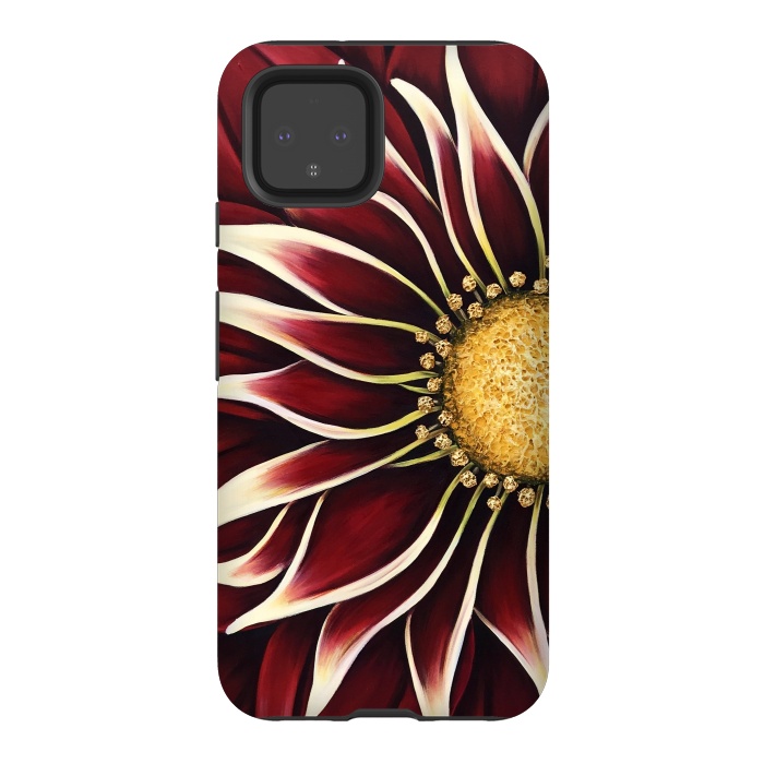 Pixel 4 StrongFit Crimson Zinnia by Denise Cassidy Wood