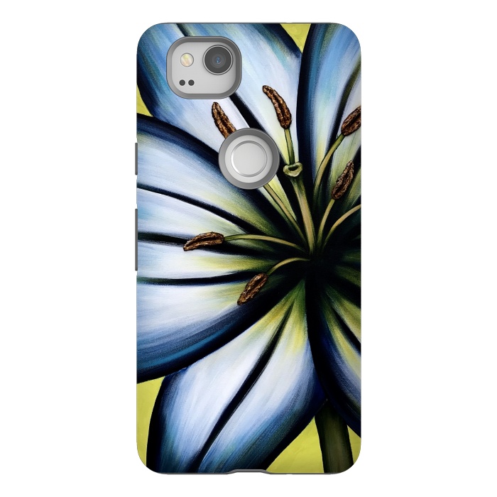 Pixel 2 StrongFit Blue Lily by Denise Cassidy Wood