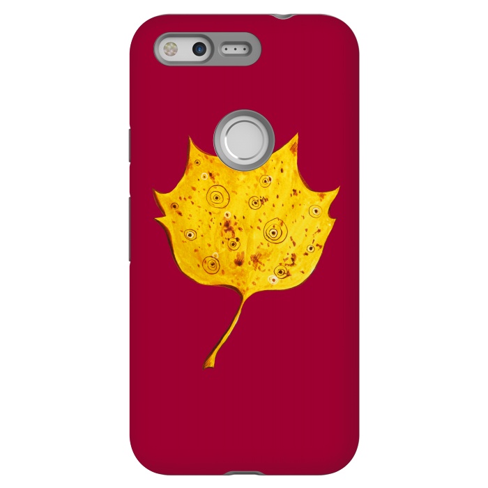 Pixel StrongFit Fancy Yellow Autumn Leaf by Boriana Giormova