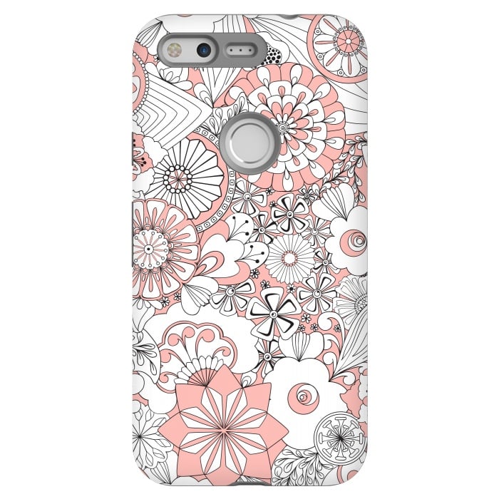 Pixel StrongFit 70s Flowers - Baby Pink and White by Paula Ohreen
