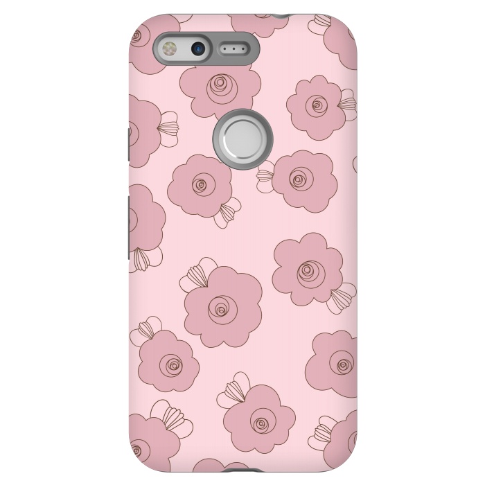 Pixel StrongFit Fluffy Flowers - Pink on Pink by Paula Ohreen