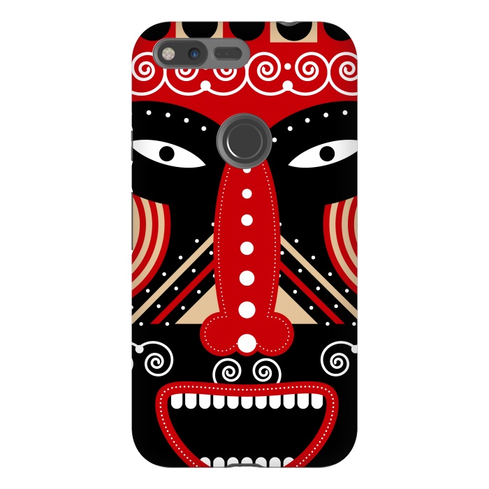 Pixel XL StrongFit red ritual tribal mask by TMSarts