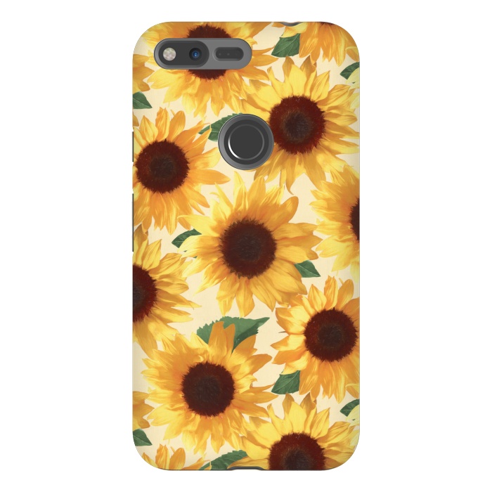 Pixel XL StrongFit Happy Yellow Sunflowers by Micklyn Le Feuvre