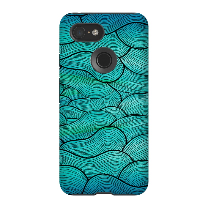 Pixel 3 StrongFit sea waves by Pom Graphic Design