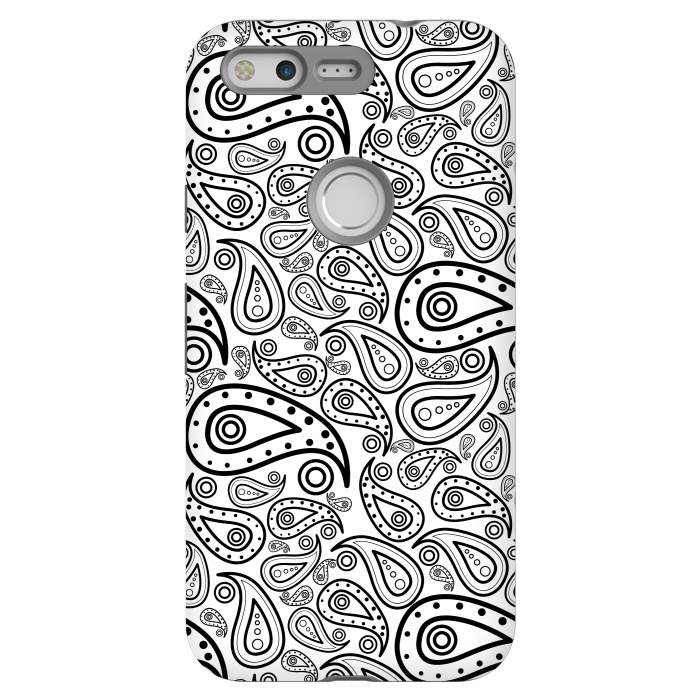 Pixel StrongFit black and white paisley by TMSarts