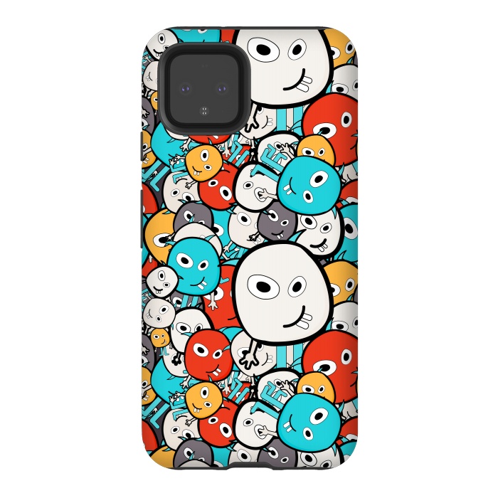 Pixel 4 StrongFit colorful monsters by TMSarts