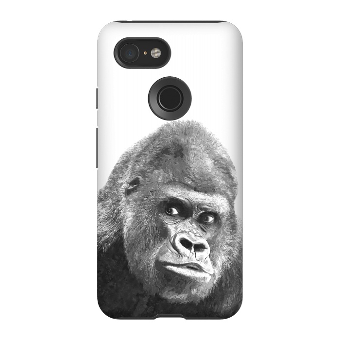 Pixel 3 StrongFit Black and White Gorilla by Alemi