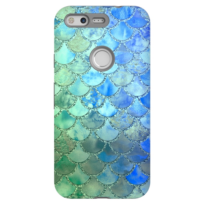 Pixel StrongFit Ocean green and blue Mermaid Scales by  Utart
