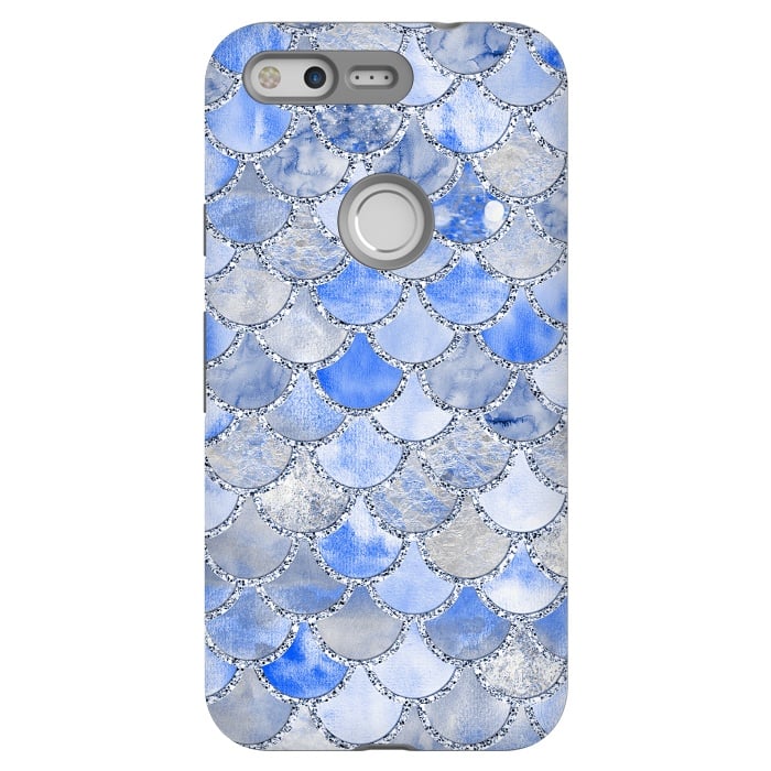 Pixel StrongFit Blue and Silver Mermaid Scales by  Utart