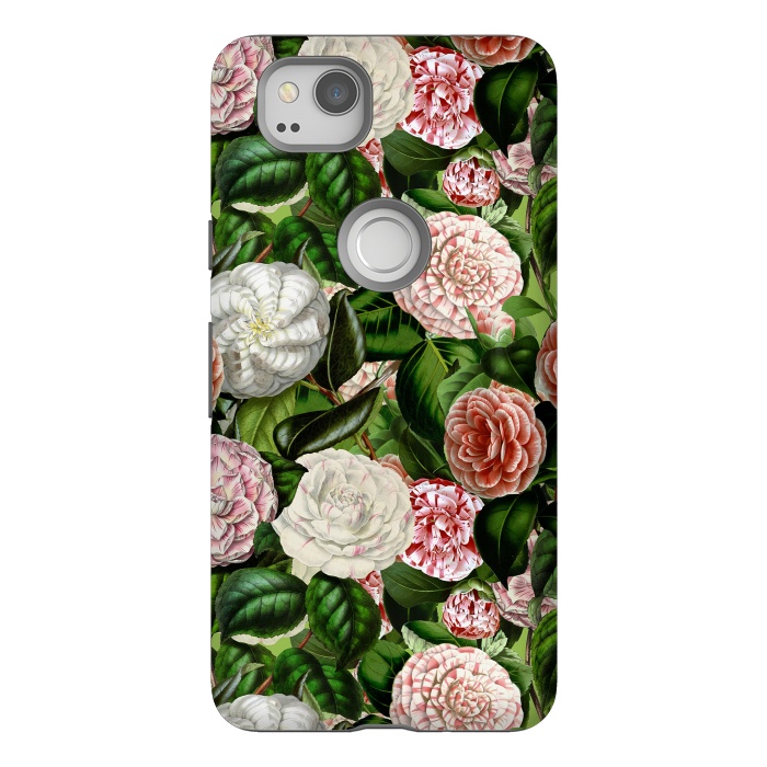 Pixel 2 StrongFit Victorian Vintage Camellia Pattern by  Utart