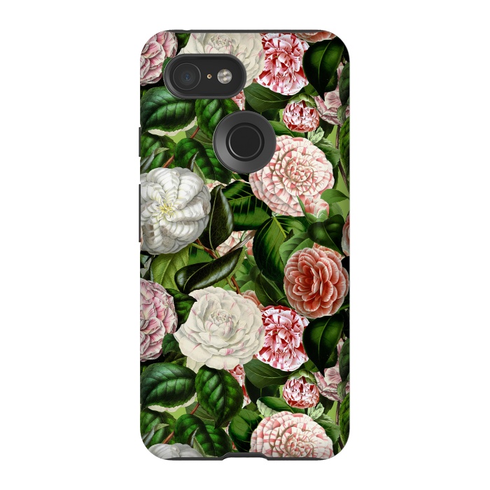 Pixel 3 StrongFit Victorian Vintage Camellia Pattern by  Utart