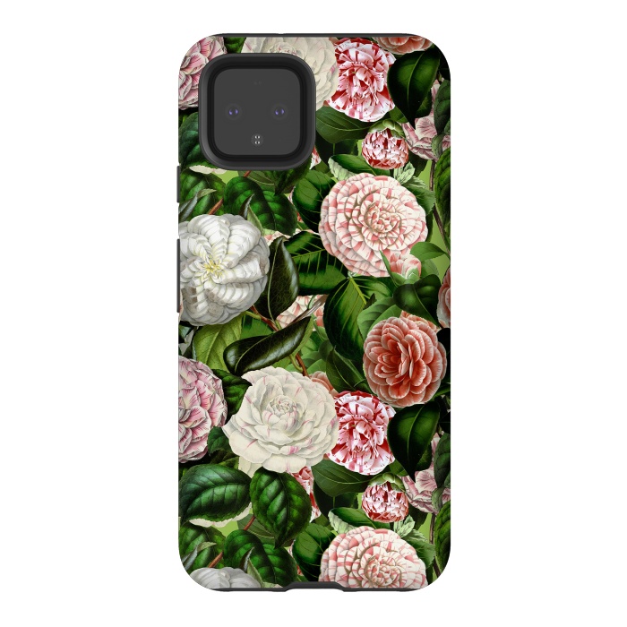 Pixel 4 StrongFit Victorian Vintage Camellia Pattern by  Utart