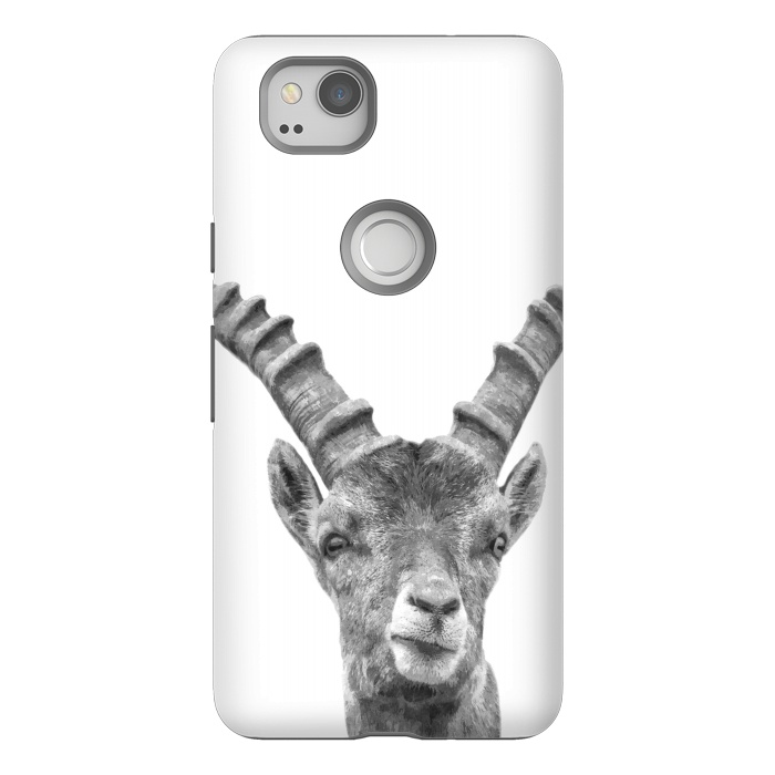 Pixel 2 StrongFit Black and White Capricorn by Alemi