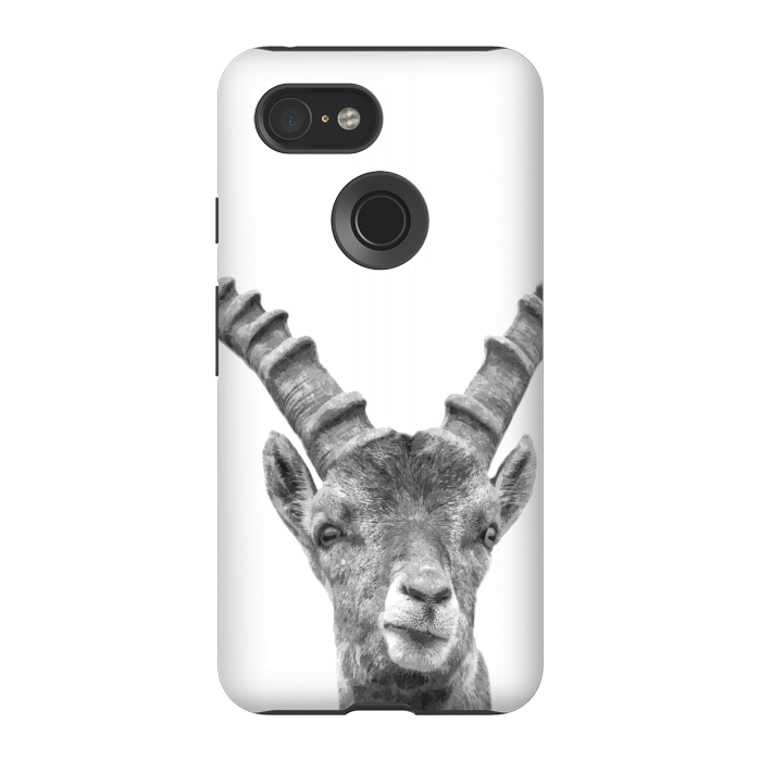 Pixel 3 StrongFit Black and White Capricorn by Alemi