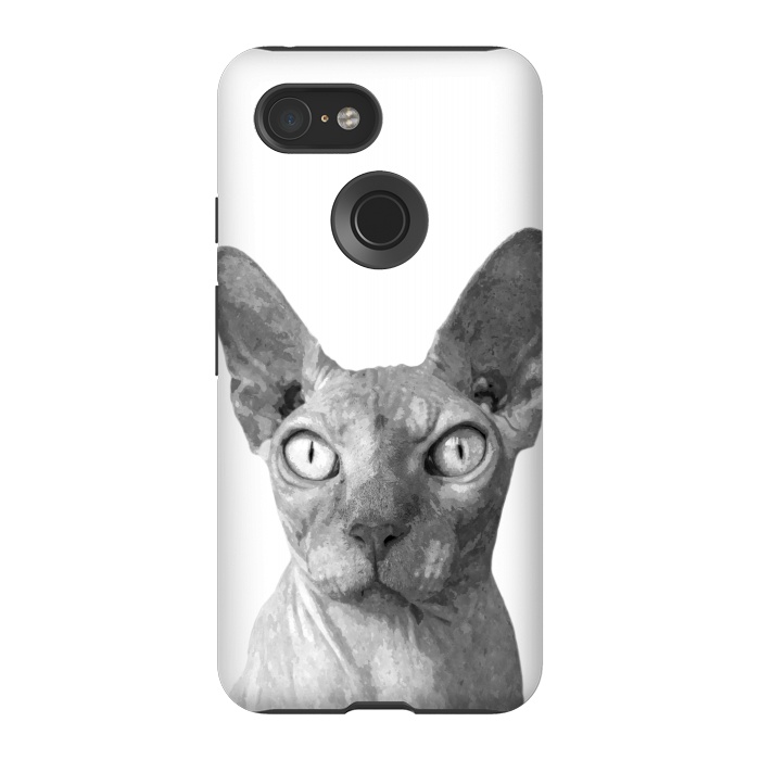 Pixel 3 StrongFit Black and White Sphynx by Alemi