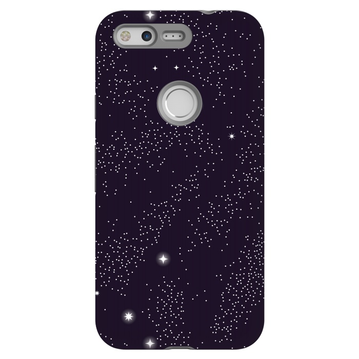 Pixel StrongFit Universe with planets and stars seamless pattern, cosmos starry night sky 005 by Jelena Obradovic