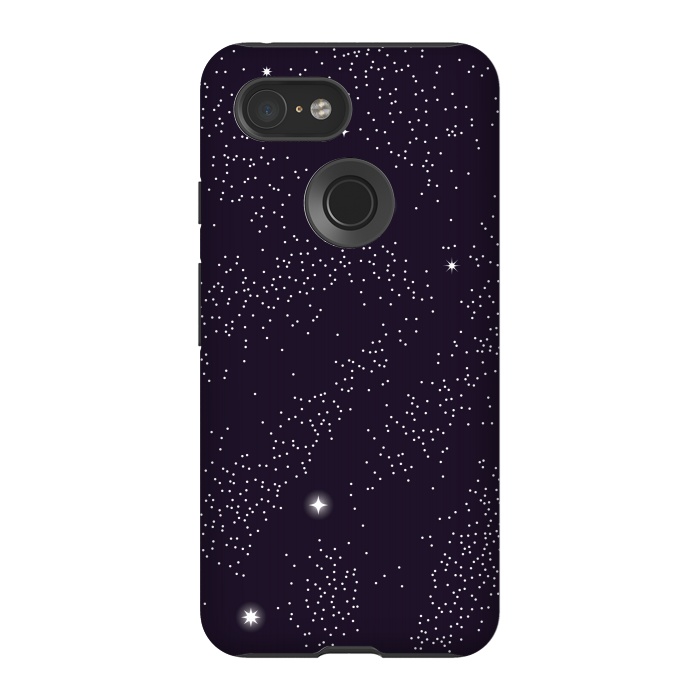 Pixel 3 StrongFit Universe with planets and stars seamless pattern, cosmos starry night sky 005 by Jelena Obradovic