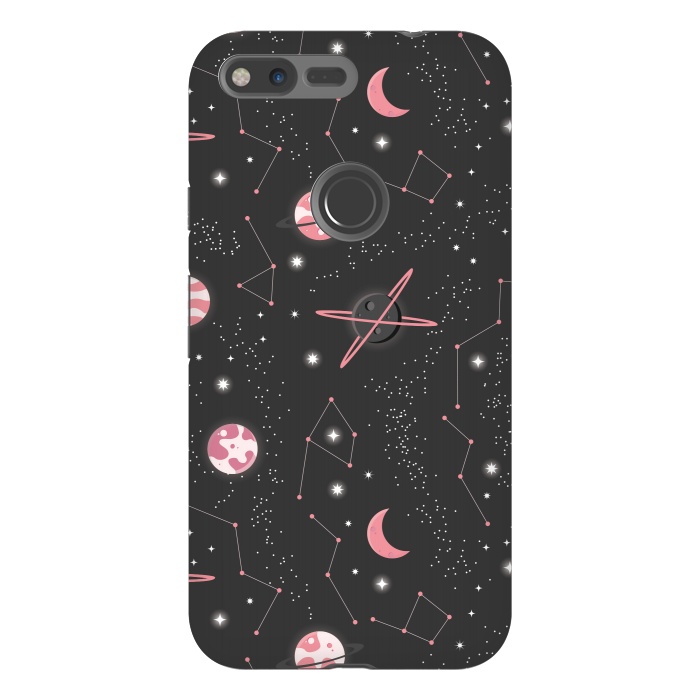 Pixel XL StrongFit Universe with planets and stars seamless pattern, cosmos starry night sky 007 by Jelena Obradovic