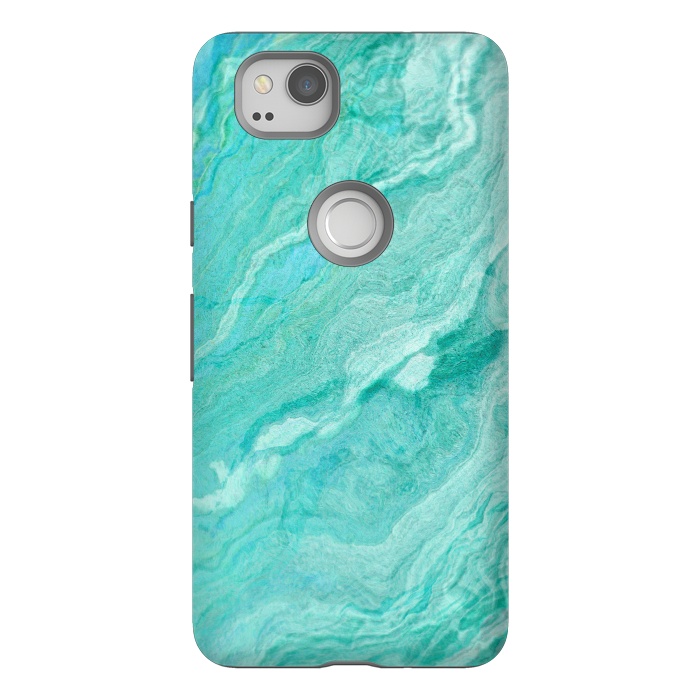 Pixel 2 StrongFit beautiful ink turquoise Marble texture by  Utart