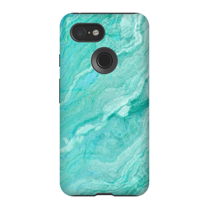 Pixel 3 StrongFit beautiful ink turquoise Marble texture by  Utart
