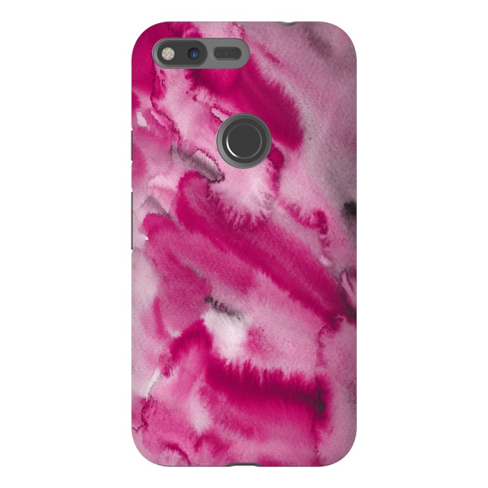 Pixel XL StrongFit Pink and Grey Ink Marble Texture  by  Utart
