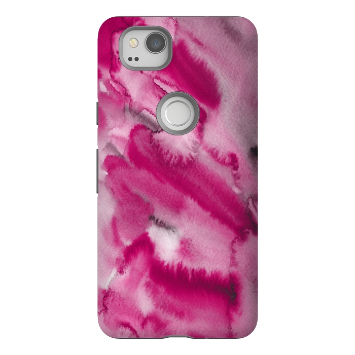 Pixel 2 StrongFit Pink and Grey Ink Marble Texture  by  Utart