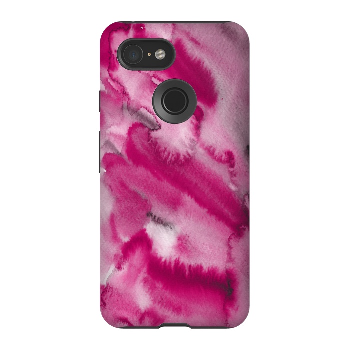 Pixel 3 StrongFit Pink and Grey Ink Marble Texture  by  Utart