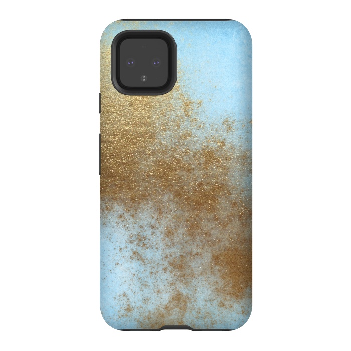 Pixel 4 StrongFit Gold Metal and Teal Texture by  Utart