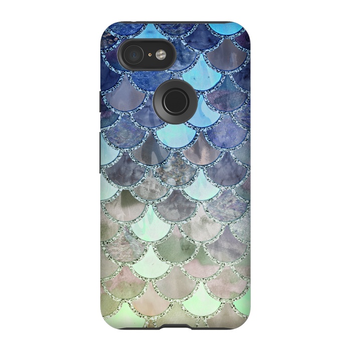 Pixel 3 StrongFit Multicolor Watercolor Fish and Mermaid Scales by  Utart