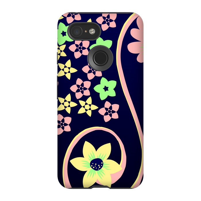 Pixel 3 StrongFit yellow flower pattern by MALLIKA