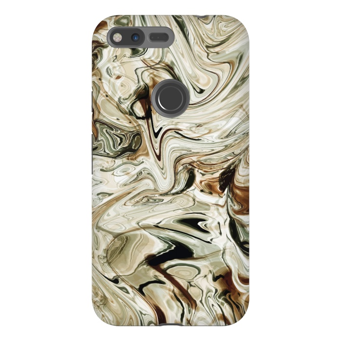 Pixel XL StrongFit Brown Marble by Creativeaxle