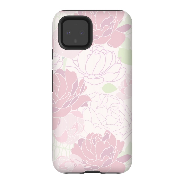 Pixel 4 StrongFit Abstract Pink Peony Pattern by  Utart