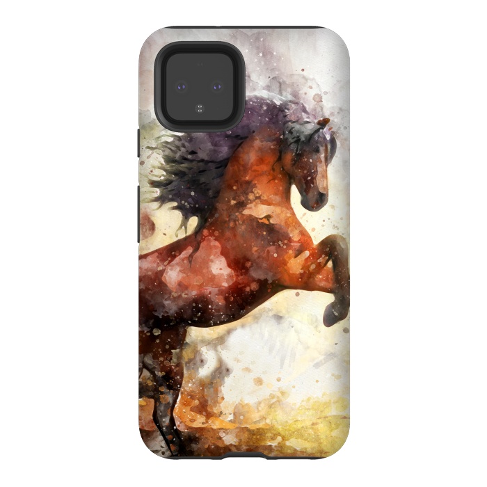 Pixel 4 StrongFit Excited Horse by Creativeaxle