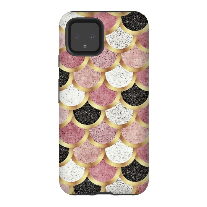 Pixel 4 StrongFit Pink gold mermaid by Jms