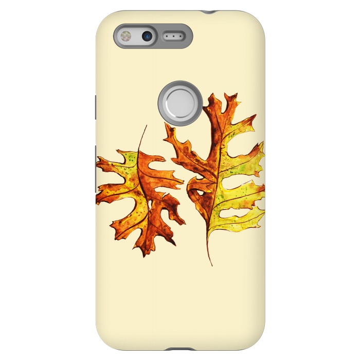 Pixel StrongFit Ink Watercolor Painted Autumn Leaves Nature Lover by Boriana Giormova