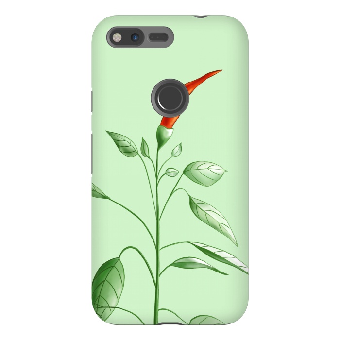 Pixel XL StrongFit Hot Chili Pepper Plant Botanical Illustration by Boriana Giormova