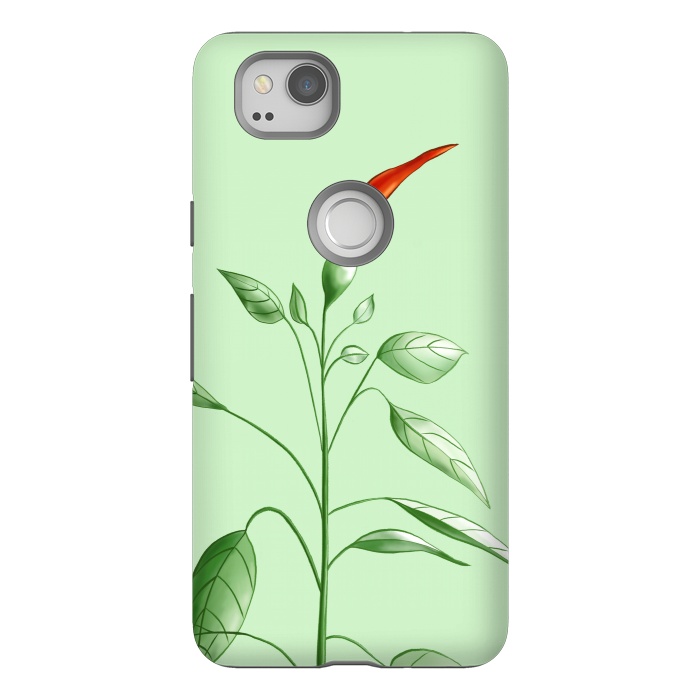 Pixel 2 StrongFit Hot Chili Pepper Plant Botanical Illustration by Boriana Giormova