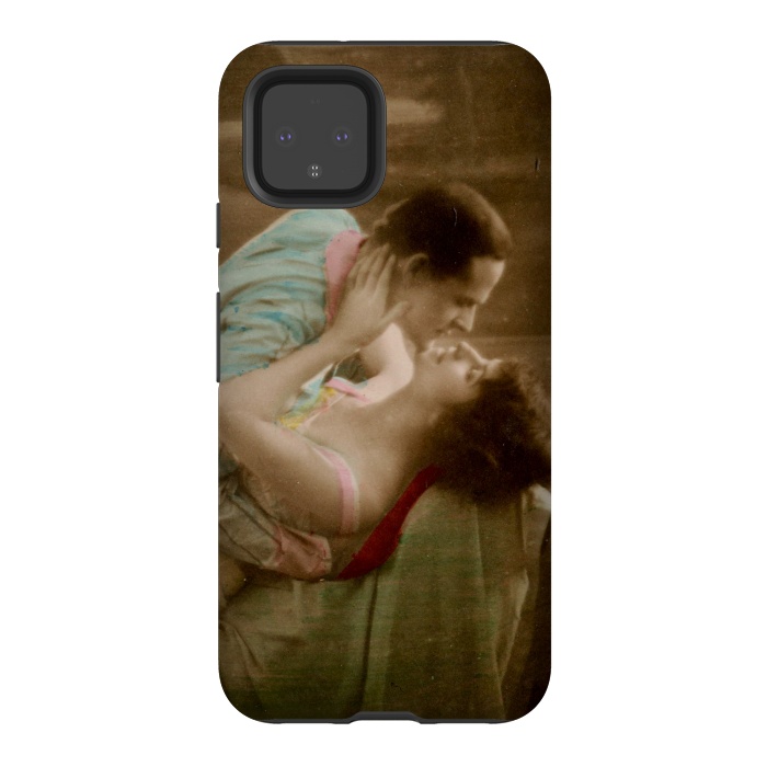 Pixel 4 StrongFit Old Postcard Kissing Couple by Andrea Haase
