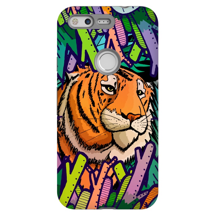 Pixel StrongFit Tiger in the undergrowth  by Steve Wade (Swade)