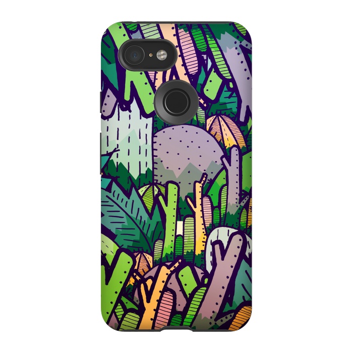 Pixel 3 StrongFit Jungle Cactus by Steve Wade (Swade)