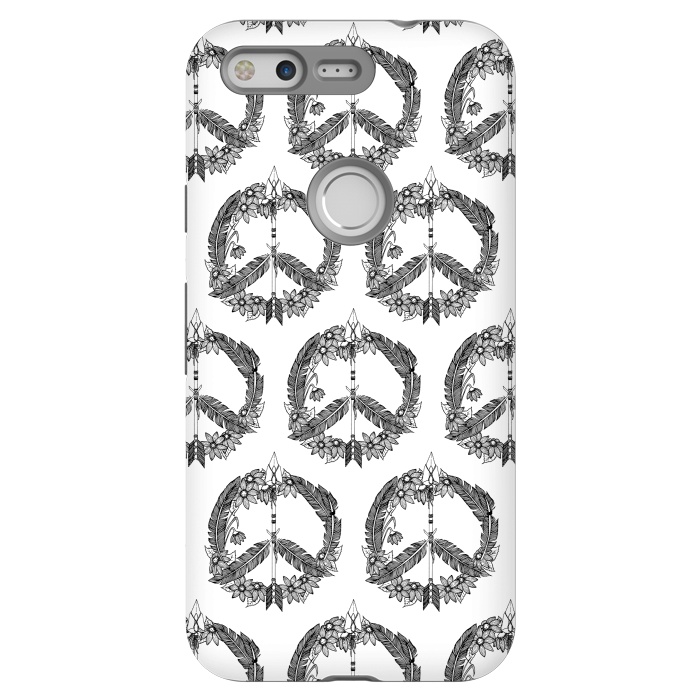 Pixel StrongFit Bohemian Peace Sign Print by Becky Starsmore