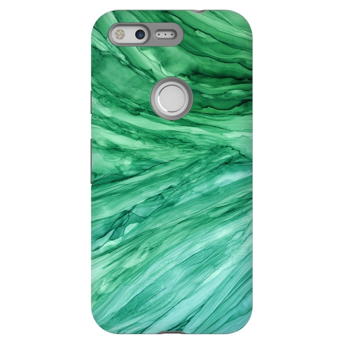Pixel StrongFit Emerald Green Marble by Becky Starsmore