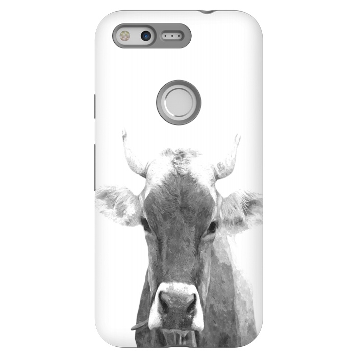 Pixel StrongFit Black and White Cow by Alemi