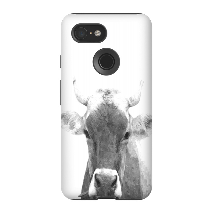 Pixel 3 StrongFit Black and White Cow by Alemi