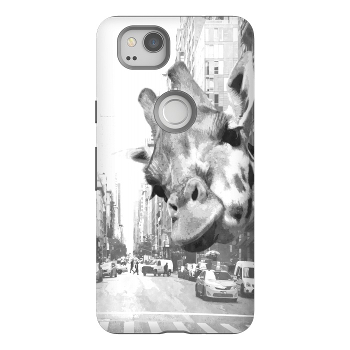 Pixel 2 StrongFit Black and White Selfie Giraffe in NYC by Alemi