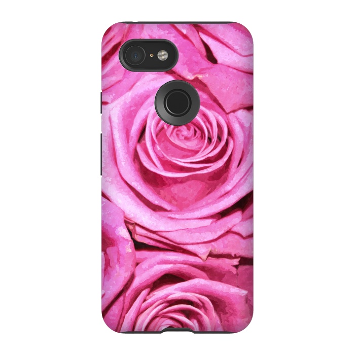 Pixel 3 StrongFit Pink Roses  by Alemi